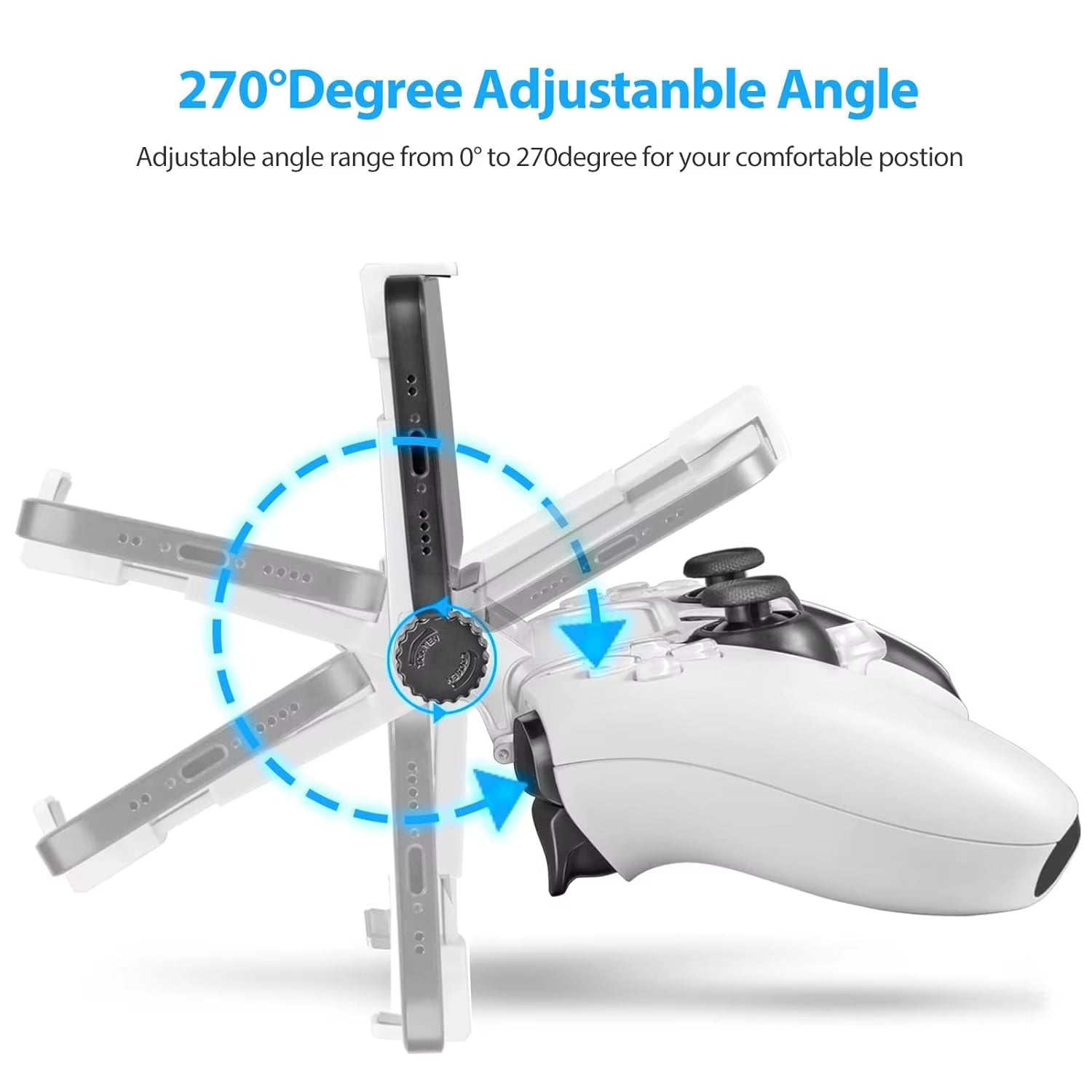 PC Flexible Controller Clamp Stand 360 Degree Angle Adjustment Phone Holder for PS5 Controller Gamepad Game Accessories