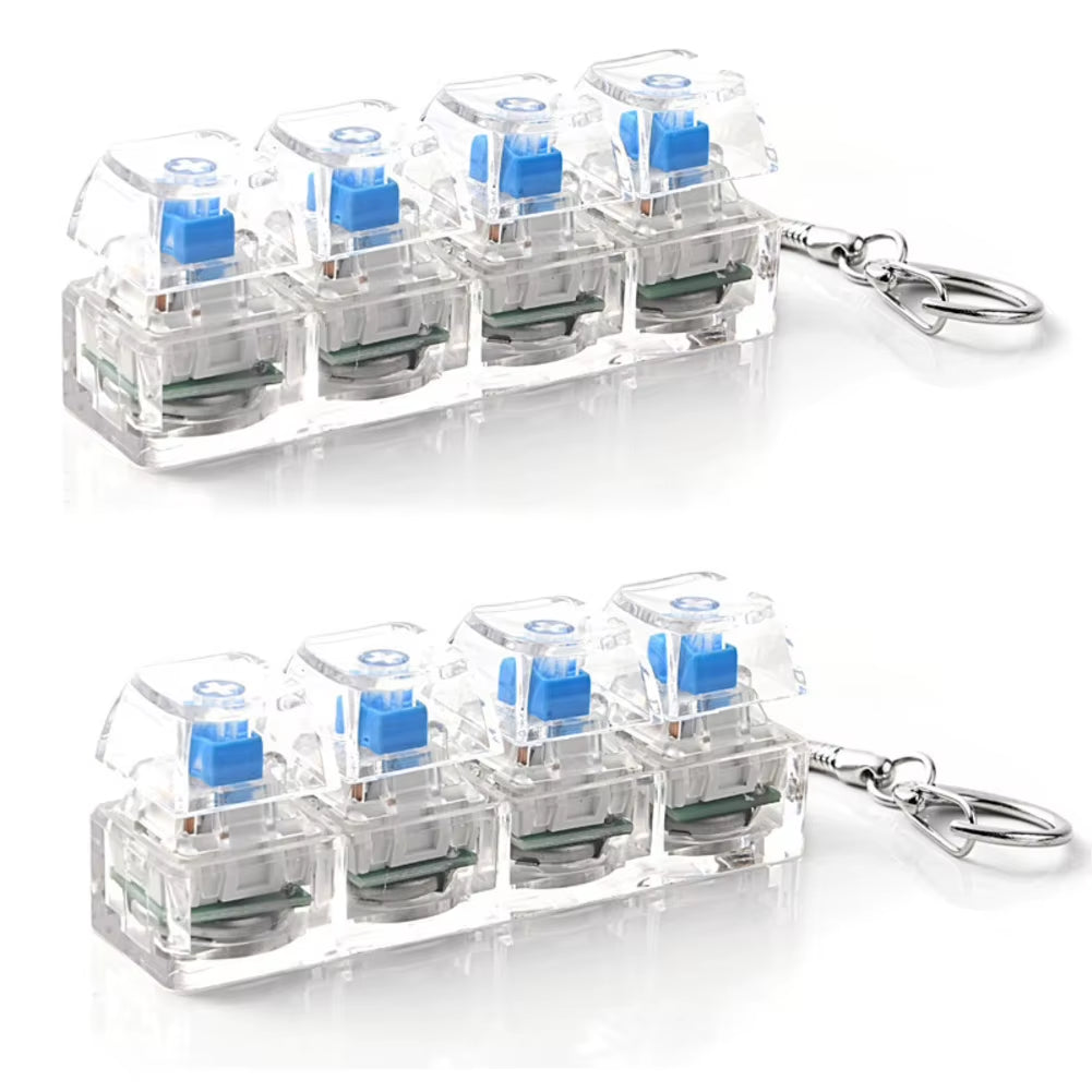 4-Button Fingertip Keyboard Keychain RGB Keyboard Fidget Toy with Lights for Stress Relief Decompression Calming